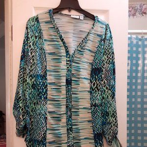 💥3 FOR $13!💥 Women's Kim Rogers Multicolored Blouse | Size 2X